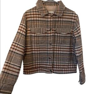 Joie Plaid Button-Up Lightweight Jacket – Size M